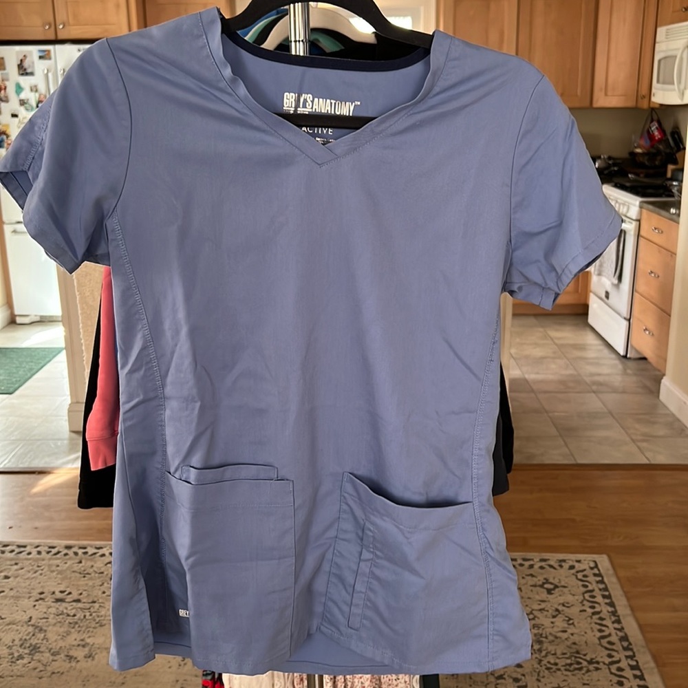 Greys anatomy Womens blue scrub top size small